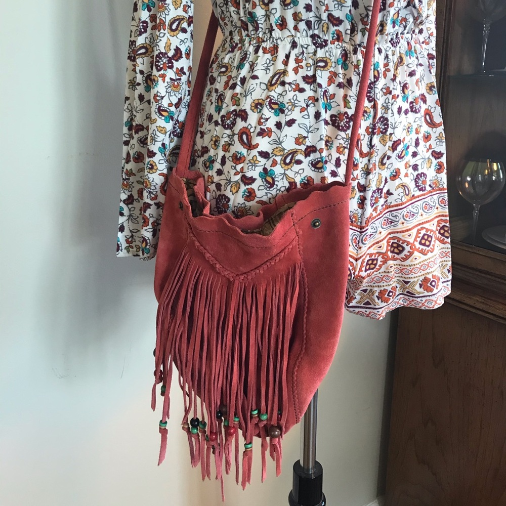 Lucky brand fringe boho crossbody